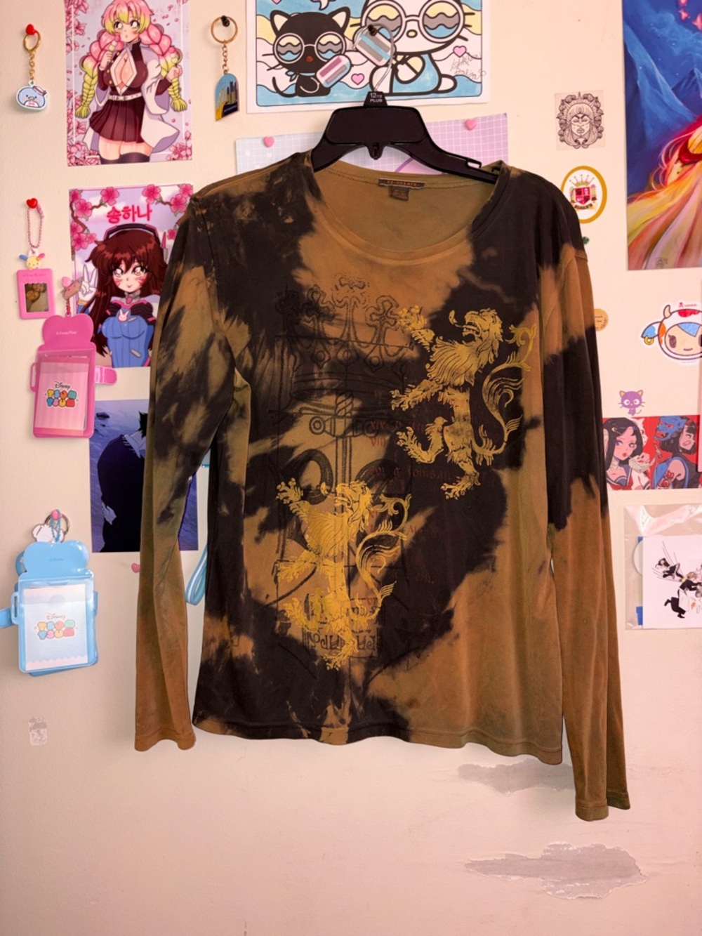 Vintage re-create Lion Crest Long Sleeve Top - Olive/Black